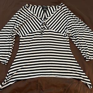 Willi Smith gray and black striped shirt